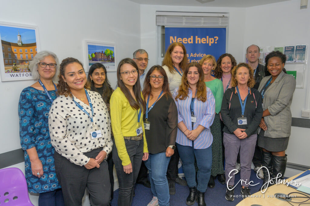 Photography for Citizens Advice 14 Group photography of staff collaborating inside Citizens Advice Watford
