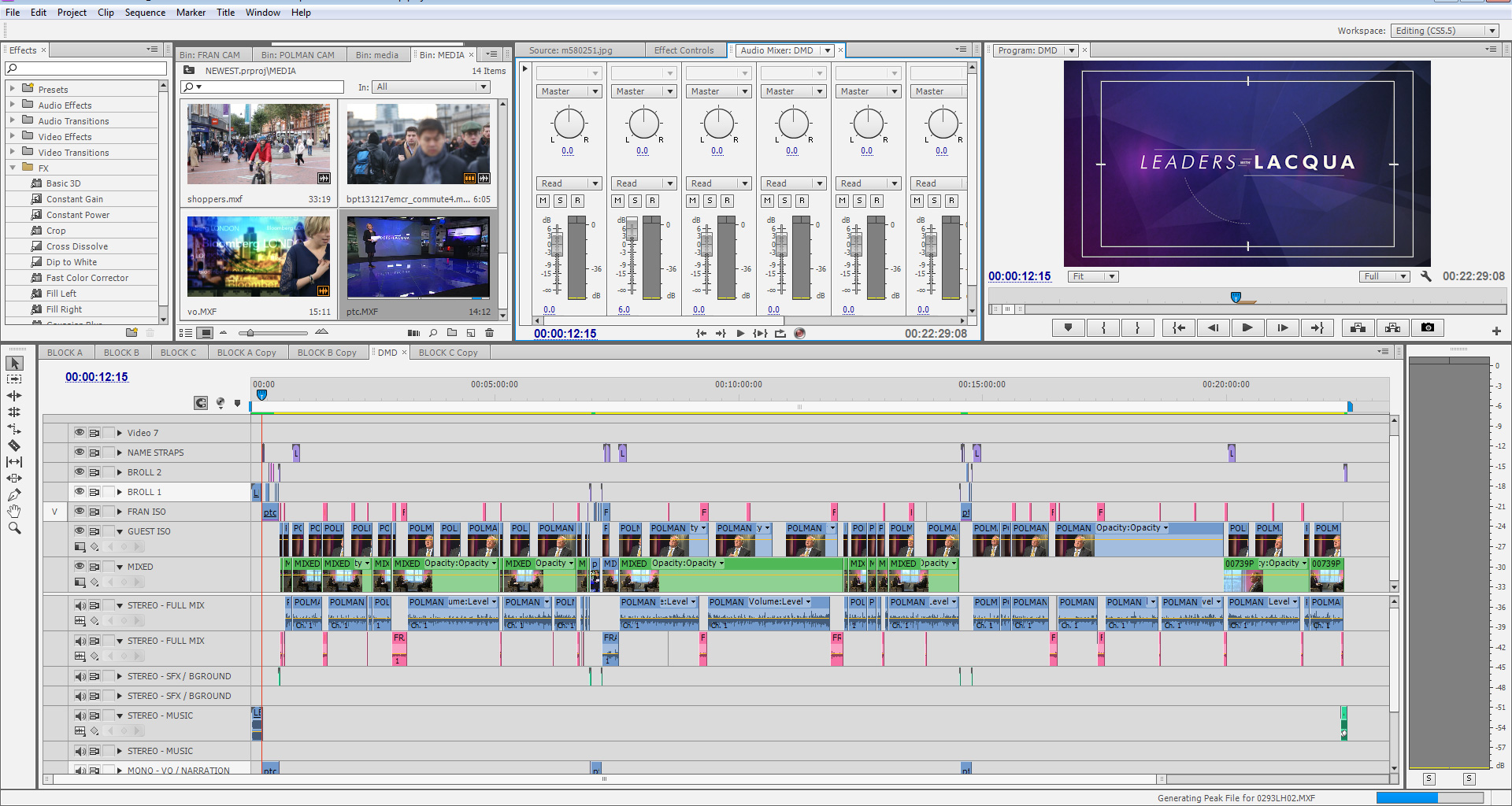 Long Form Editing: Unilever CEO Paul Polman 2 Bloomberg long form editing on Adobe Premiere Pro